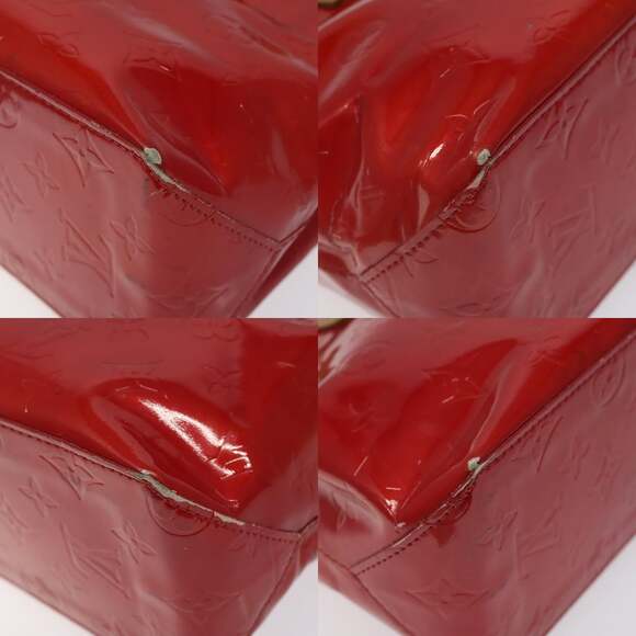 LOUIS VUITTON Monogram Vernis Reade PM Hand Bag Red Rouge M91088 - Picture 10 of 12